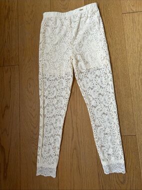 Joyfolie Elea cream Lace Leggings